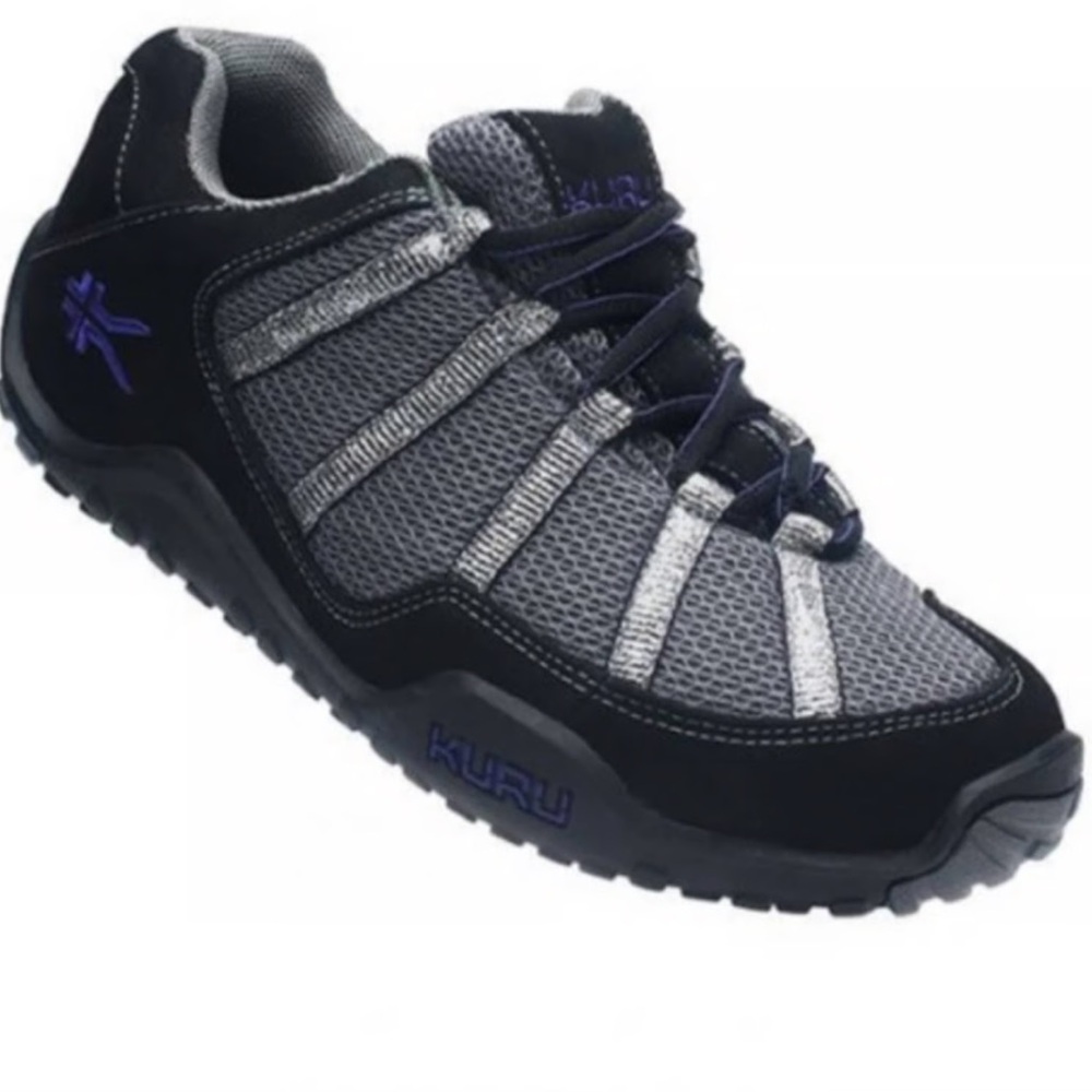 KURU Chicane Black & Gray Athletic Hiking Trail Shoes with Durable Design Size 8